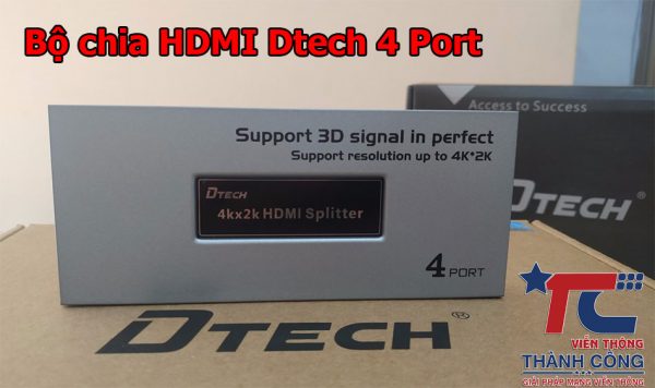 Bộ chia HDMI 4k Dtech 4port - DT-7144A