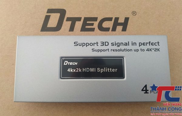 Bộ chia HDMI 4k Dtech 4port - DT-7144A