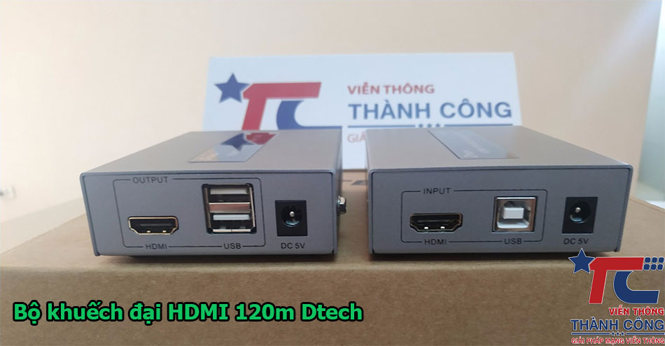 Bộ kéo dài HDMI 120M Dtech - DT-7050 có USB