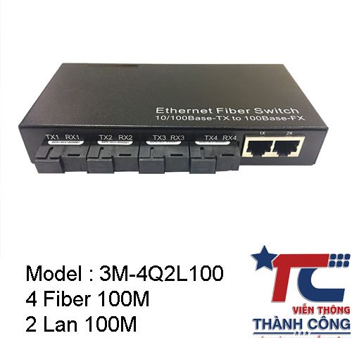 Switch quang 4quang 2lan 100M – Mã sp: 3M-4Q2L-100 giá siêu rẻ